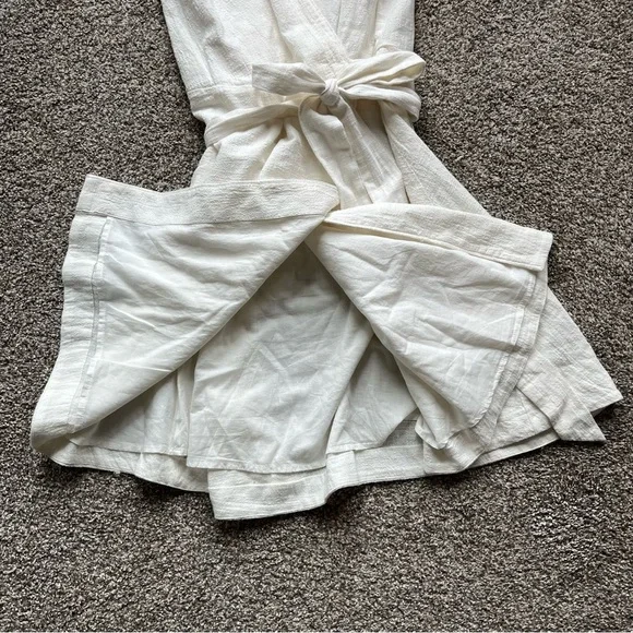 Madewell Ruffle-Sleeve Wrap Mini Dress in White, Size Small - Picture 6 of 10